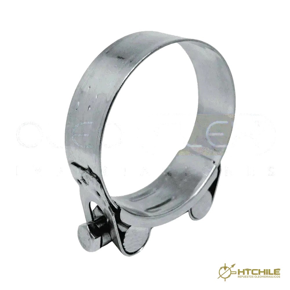 ABRAZADERA ALTA PRESIÓN CON PERNO INOX SS201-W4 122-130 — HidraTec Chile