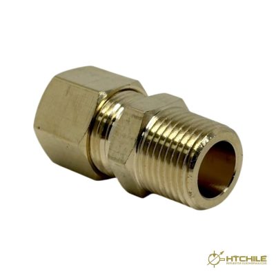 Conector Compresión Macho x NPT Bronce — HidraTec Chile