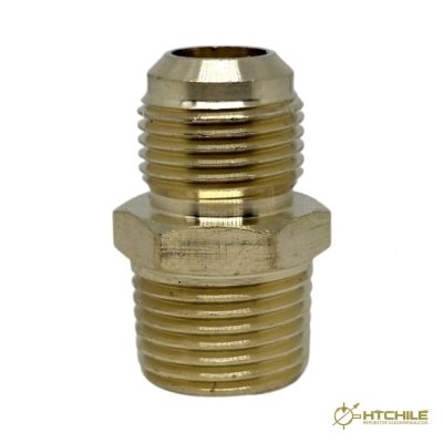 Conector Macho Flare 45° x NPT Bronce — HidraTec Chile