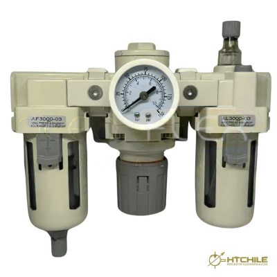 FILTRO REGULADOR Y LUBRICADOR (FRL) CONEX 1 NPT 5000 LPM 7-125 PSI — HidraTec Chile