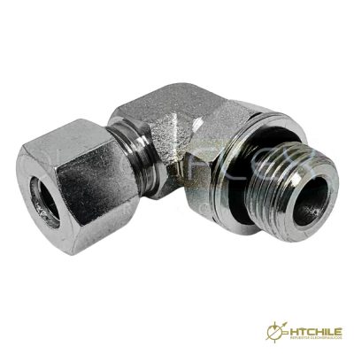 Codo 90° Tubo a Hilo Macho BSP JMA — DIN 2353 — HidraTec Chile