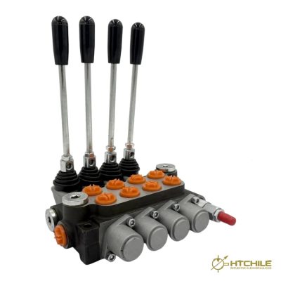 VALVULA DIRECCIONAL MANUAL BLOCK DE 4 PALANCAS 40 LPM PT 1/2 BSP X AB 1/2 BSP 250BAR 4V-3P MOD. P40-4-O — HidraTec Chile